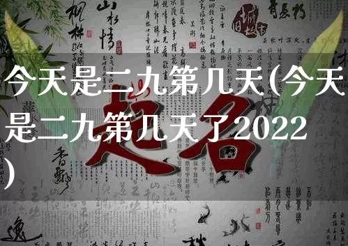 今天是二九第几天(今天是二九第几天了2022)_https://www.nbtfsb.com_易经起名_第1张