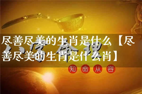 尽善尽美的生肖是什么【尽善尽美的生肖是什么肖】_https://www.nbtfsb.com_五行风水_第1张