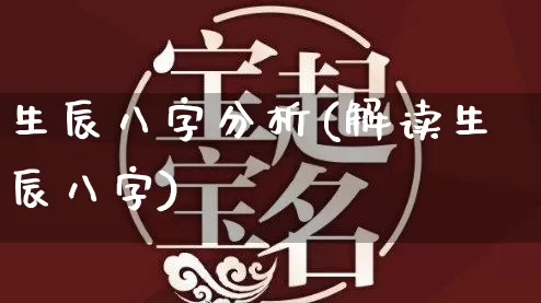 生辰八字分析(解读生辰八字)_https://www.nbtfsb.com_易经起名_第1张