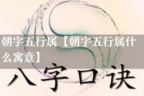 朝字五行属【朝字五行属什么寓意】_https://www.nbtfsb.com_道源国学_第1张