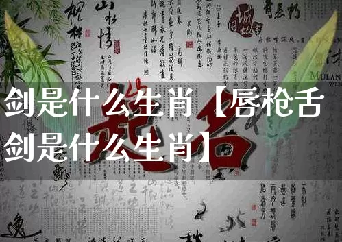 剑是什么生肖【唇枪舌剑是什么生肖】_https://www.nbtfsb.com_国学动态_第1张