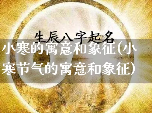 小寒的寓意和象征(小寒节气的寓意和象征)_https://www.nbtfsb.com_易经起名_第1张