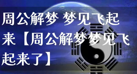 周公解梦 梦见飞起来【周公解梦梦见飞起来了】_https://www.nbtfsb.com_国学动态_第1张