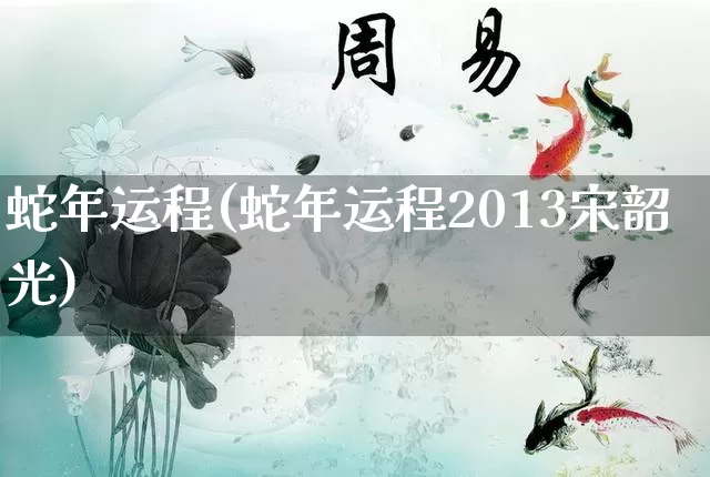 蛇年运程(蛇年运程2013宋韶光)_https://www.nbtfsb.com_八字算命_第1张