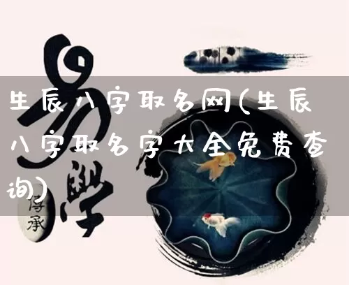 生辰八字取名网(生辰八字取名字大全免费查询)_https://www.nbtfsb.com_八字算命_第1张