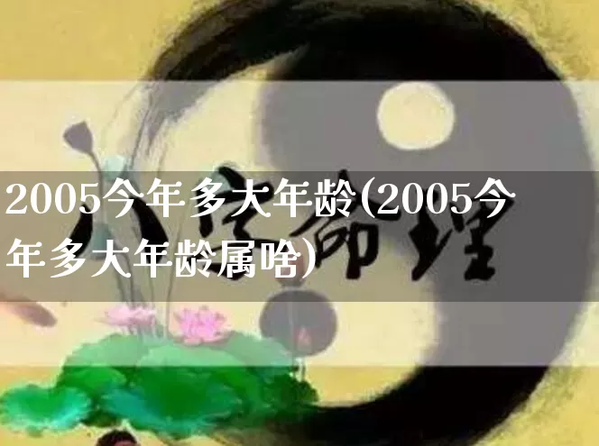 2005今年多大年龄(2005今年多大年龄属啥)_https://www.nbtfsb.com_国学动态_第1张