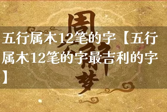 五行属木12笔的字【五行属木12笔的字最吉利的字】_https://www.nbtfsb.com_五行风水_第1张