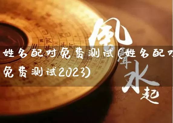 姓名配对免费测试(姓名配对免费测试2023)_https://www.nbtfsb.com_生肖星座_第1张