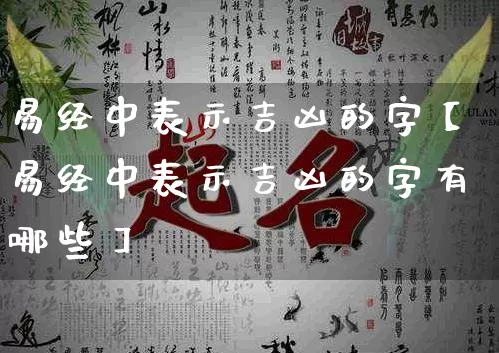 易经中表示吉凶的字【易经中表示吉凶的字有哪些】_https://www.nbtfsb.com_易经起名_第1张