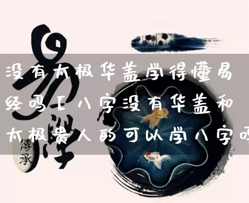 没有太极华盖学得懂易经吗【八字没有华盖和太极贵人的可以学八字吗】_https://www.nbtfsb.com_道源国学_第1张