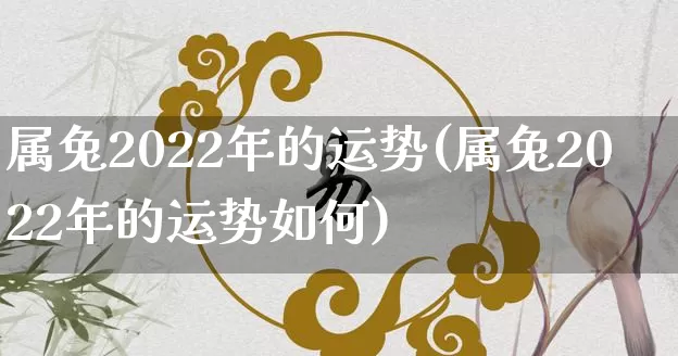 属兔2022年的运势(属兔2022年的运势如何)_https://www.nbtfsb.com_道源国学_第1张