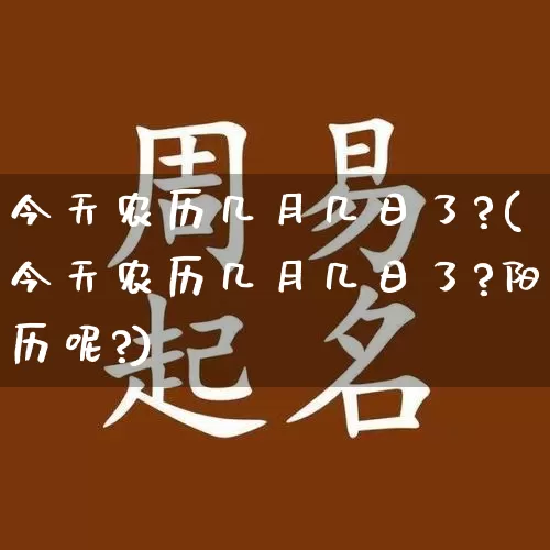 今天农历几月几日了?(今天农历几月几日了?阳历呢?)_https://www.nbtfsb.com_道源国学_第1张