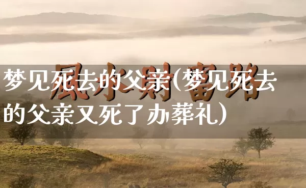 梦见死去的父亲(梦见死去的父亲又死了办葬礼)_https://www.nbtfsb.com_八字算命_第1张