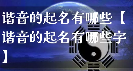 谐音的起名有哪些【谐音的起名有哪些字】_https://www.nbtfsb.com_国学动态_第1张