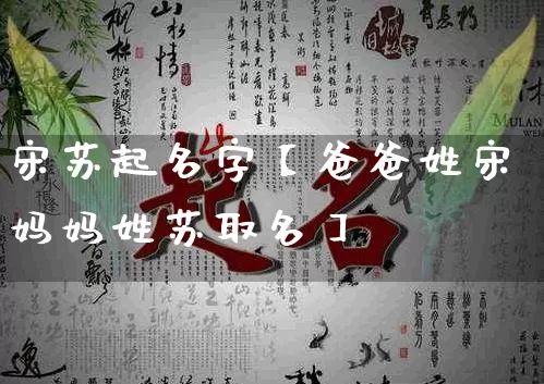 宋苏起名字【爸爸姓宋妈妈姓苏取名】_https://www.nbtfsb.com_国学动态_第1张