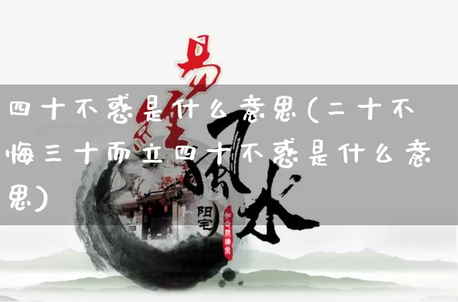 四十不惑是什么意思(二十不悔三十而立四十不惑是什么意思)_https://www.nbtfsb.com_生肖星座_第1张