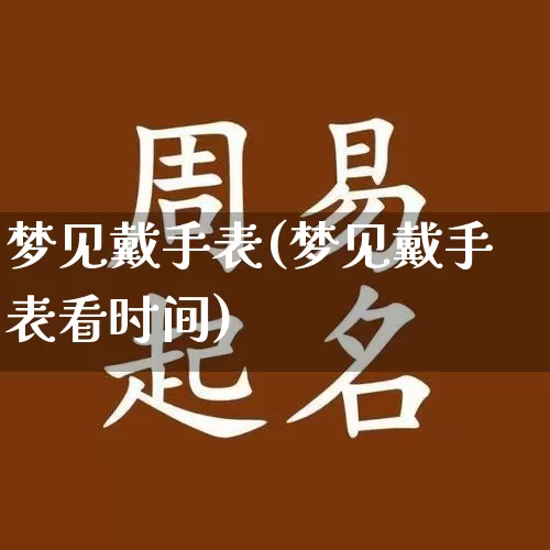 梦见戴手表(梦见戴手表看时间)_https://www.nbtfsb.com_国学动态_第1张