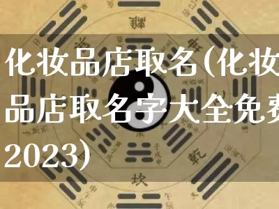 化妆品店取名(化妆品店取名字大全免费2023)_https://www.nbtfsb.com_国学动态_第1张