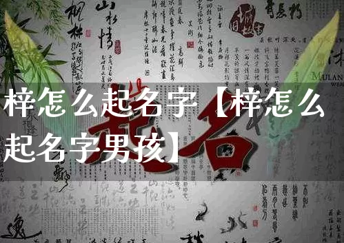 梓怎么起名字【梓怎么起名字男孩】_https://www.nbtfsb.com_国学动态_第1张