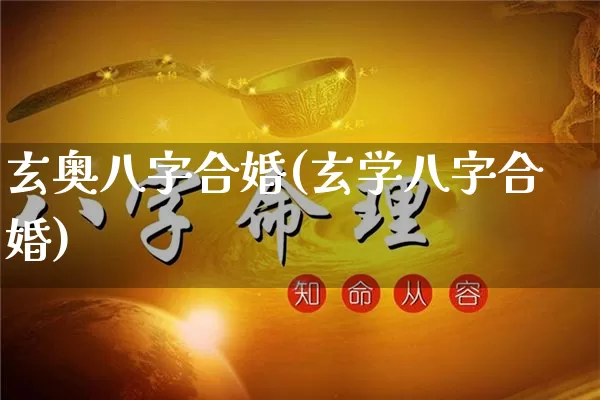 玄奥八字合婚(玄学八字合婚)_https://www.nbtfsb.com_易经起名_第1张