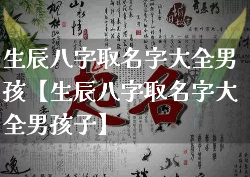 生辰八字取名字大全男孩【生辰八字取名字大全男孩子】_https://www.nbtfsb.com_易经起名_第1张