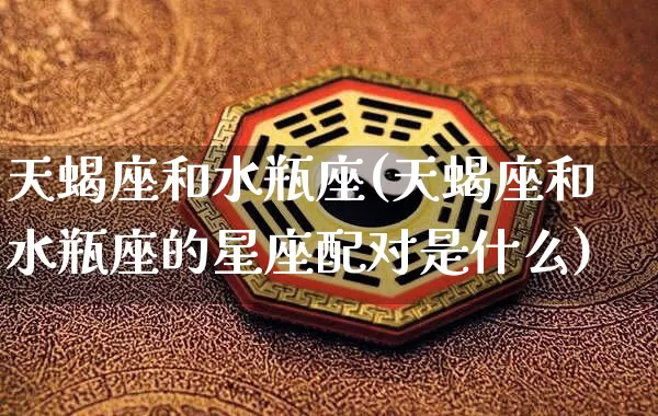 天蝎座和水瓶座(天蝎座和水瓶座的星座配对是什么)_https://www.nbtfsb.com_易经起名_第1张