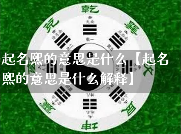 起名熙的意思是什么【起名熙的意思是什么解释】_https://www.nbtfsb.com_生肖星座_第1张