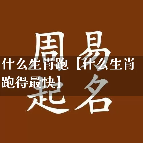 什么生肖跑【什么生肖跑得最快】_https://www.nbtfsb.com_易经起名_第1张