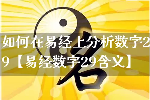 如何在易经上分析数字29【易经数字29含义】_https://www.nbtfsb.com_国学动态_第1张