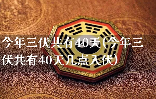 今年三伏共有40天(今年三伏共有40天几点入伏)_https://www.nbtfsb.com_周公解梦_第1张