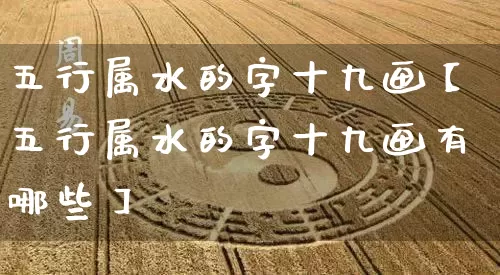 五行属水的字十九画【五行属水的字十九画有哪些】_https://www.nbtfsb.com_国学动态_第1张