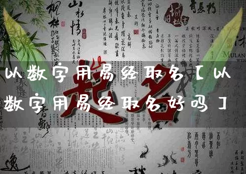 以数字用易经取名【以数字用易经取名好吗】_https://www.nbtfsb.com_八字算命_第1张