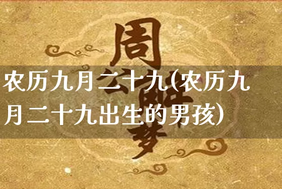 农历九月二十九(农历九月二十九出生的男孩)_https://www.nbtfsb.com_道源国学_第1张