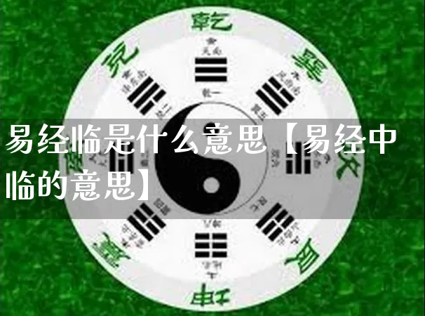 易经临是什么意思【易经中临的意思】_https://www.nbtfsb.com_八字算命_第1张