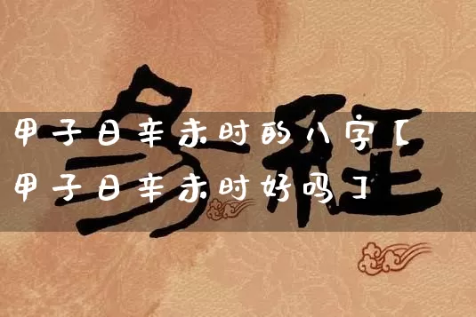 甲子日辛未时的八字【甲子日辛未时好吗】_https://www.nbtfsb.com_易经起名_第1张