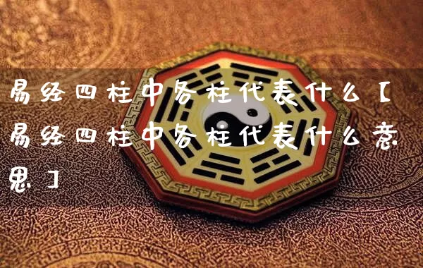 易经四柱中各柱代表什么【易经四柱中各柱代表什么意思】_https://www.nbtfsb.com_五行风水_第1张