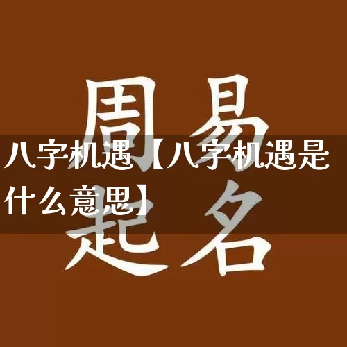 八字机遇【八字机遇是什么意思】_https://www.nbtfsb.com_道源国学_第1张