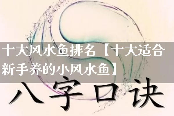 十大风水鱼排名【十大适合新手养的小风水鱼】_https://www.nbtfsb.com_道源国学_第1张