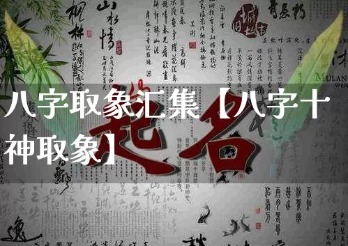 八字取象汇集【八字十神取象】_https://www.nbtfsb.com_道源国学_第1张