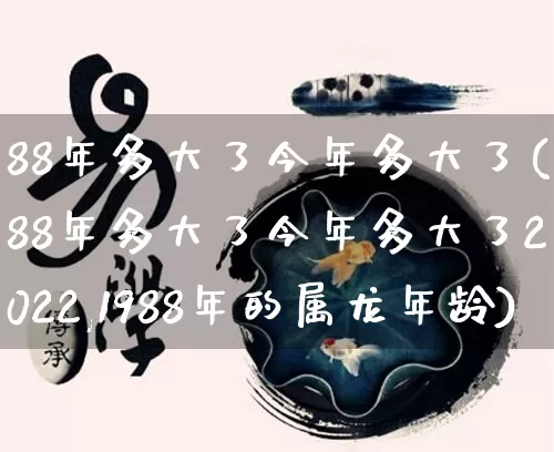 88年多大了今年多大了(88年多大了今年多大了2022,1988年的属龙年龄)_https://www.nbtfsb.com_道源国学_第1张