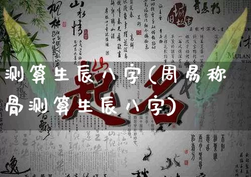 测算生辰八字(周易称骨测算生辰八字)_https://www.nbtfsb.com_易经起名_第1张