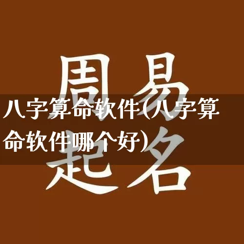 八字算命软件(八字算命软件哪个好)_https://www.nbtfsb.com_生肖星座_第1张