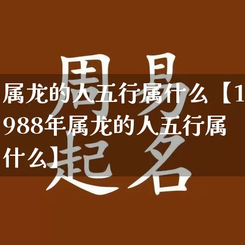 属龙的人五行属什么【1988年属龙的人五行属什么】_https://www.nbtfsb.com_道源国学_第1张