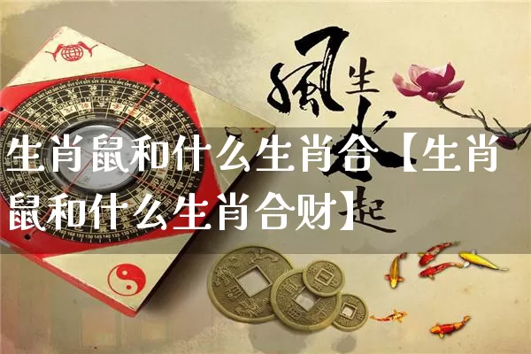 生肖鼠和什么生肖合【生肖鼠和什么生肖合财】_https://www.nbtfsb.com_国学动态_第1张