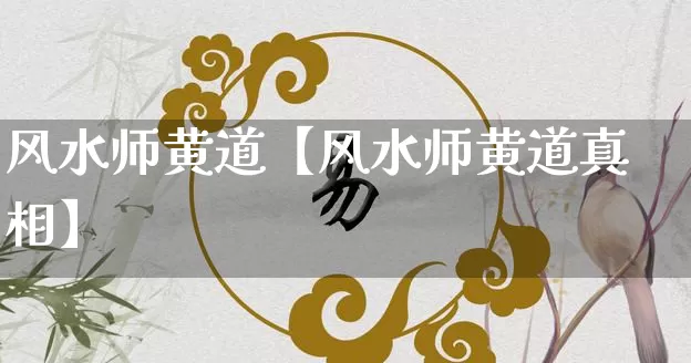 风水师黄道【风水师黄道真相】_https://www.nbtfsb.com_五行风水_第1张