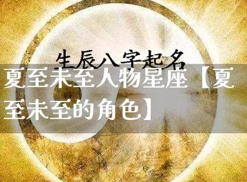 夏至未至人物星座【夏至未至的角色】_https://www.nbtfsb.com_道源国学_第1张