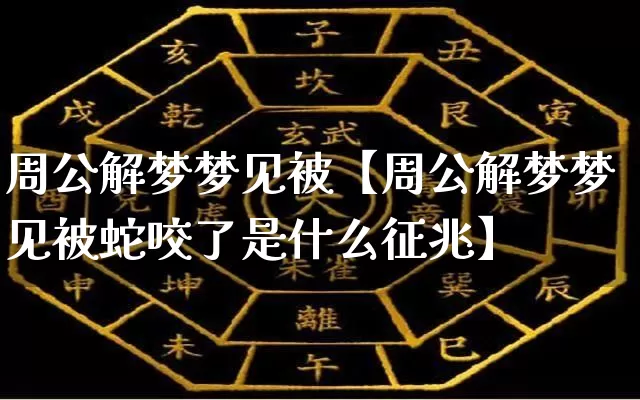 周公解梦梦见被【周公解梦梦见被蛇咬了是什么征兆】_https://www.nbtfsb.com_国学动态_第1张