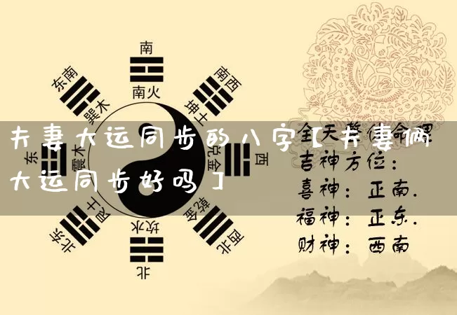 夫妻大运同步的八字【夫妻俩大运同步好吗】_https://www.nbtfsb.com_生肖星座_第1张