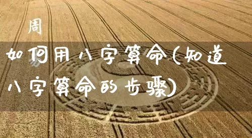 如何用八字算命(知道八字算命的步骤)_https://www.nbtfsb.com_生肖星座_第1张