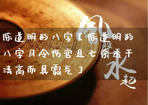 陈道明的八字【陈道明的八字月令伤官且七杀透干清高而具霸气】_https://www.nbtfsb.com_八字算命_第1张